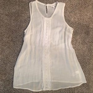White linen maternity tank